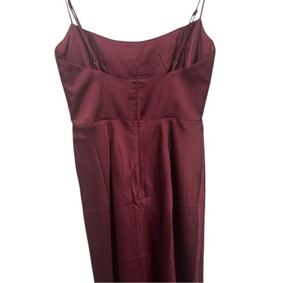 NWT Park & Fifth Rosedale Merlot Satin Midi Dress L - Picture 9 of 13